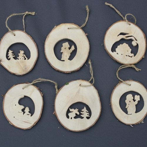 Décoration de noël en bois naturel