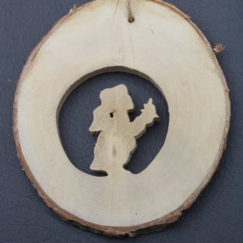 Décoration de noël en bois naturel ange à la bougie