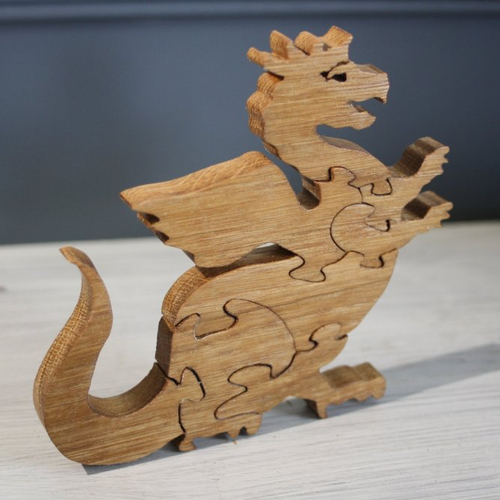 Puzzle en bois dragon 8 pièces