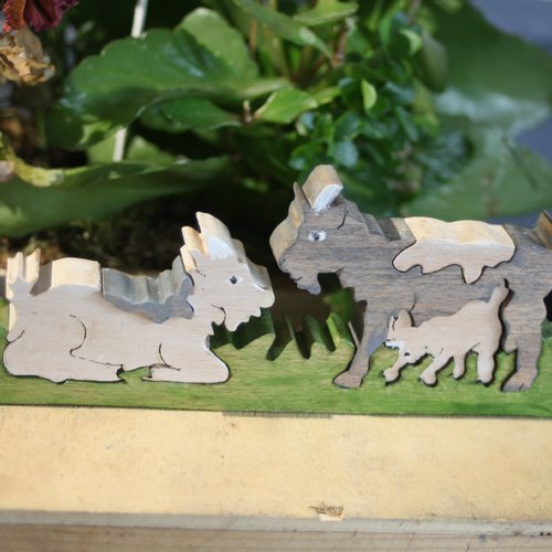Puzzle en bois chèvres 6 pièces