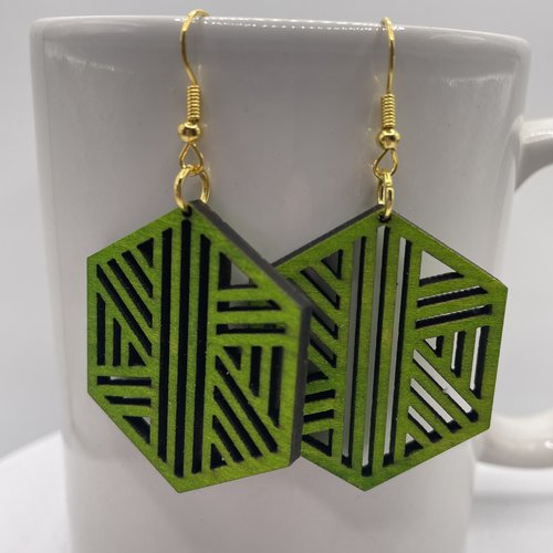 Boucles d’oreilles pendantes en bois