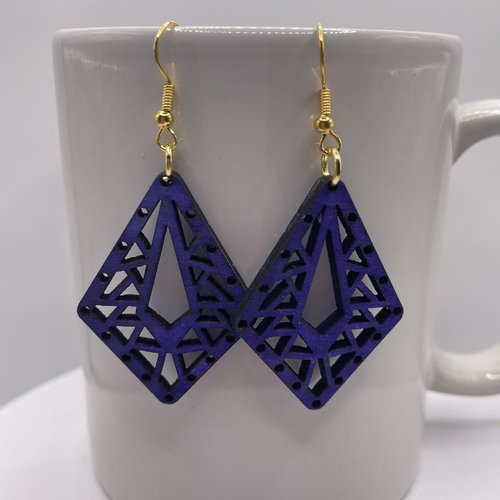Boucles d’oreilles pendantes en bois