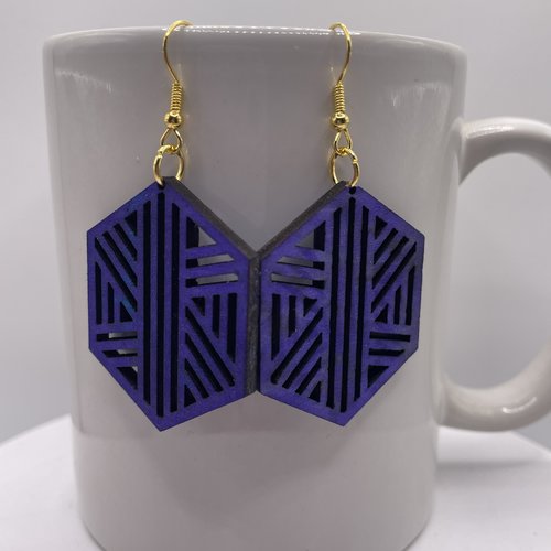 Boucles d’oreilles pendantes en bois