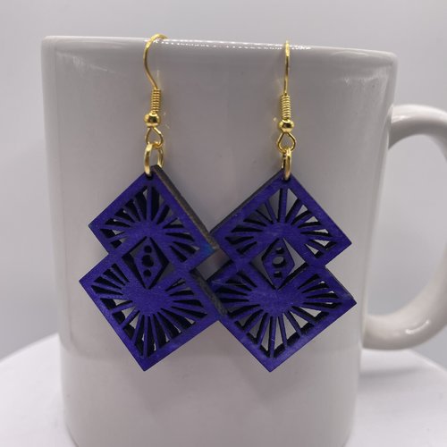 Boucles d’oreilles pendantes en bois
