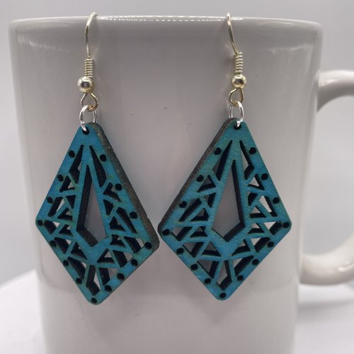 Boucles d’oreilles pendantes en bois