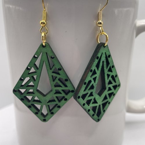 Boucles d’oreilles pendantes en bois
