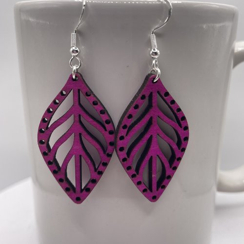 Boucles d’oreilles pendantes en bois