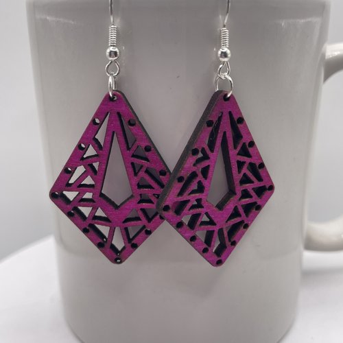 Boucles d’oreilles pendantes en bois
