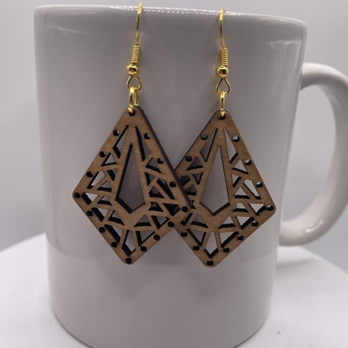 Boucles d’oreilles pendantes en bois