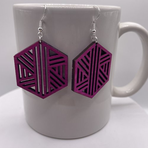 Boucles d’oreilles pendantes en bois