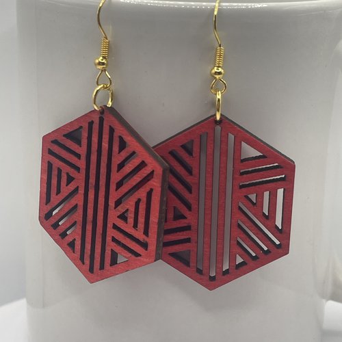 Boucles d’oreilles pendantes en bois