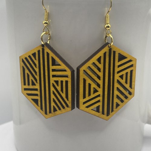 Boucles d’oreilles pendantes en bois