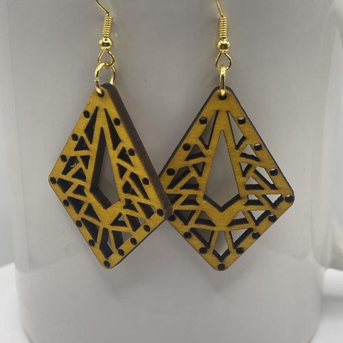 Boucles d’oreilles pendantes en bois