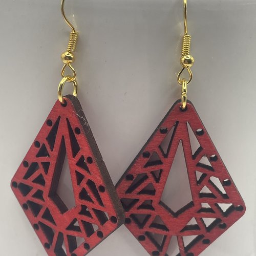 Boucles d’oreilles pendantes en bois