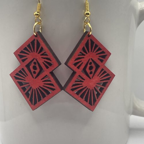 Boucles d’oreilles pendantes en bois