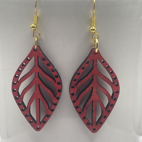 Boucles d’oreilles pendantes en bois