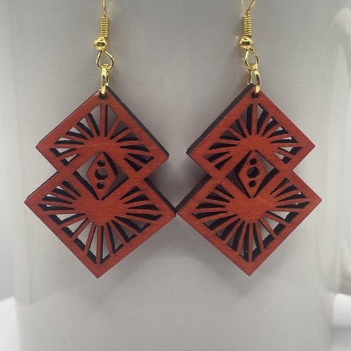 Boucles d’oreilles pendantes en bois