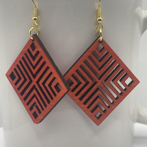 Boucles d’oreilles pendantes en bois