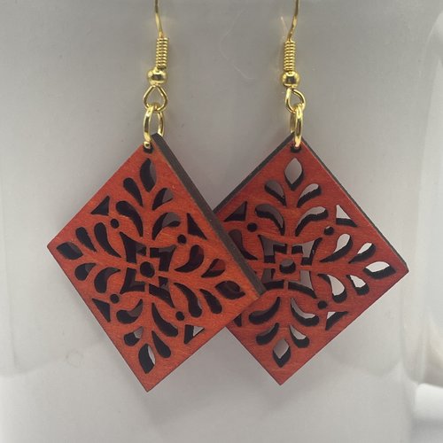 Boucles d’oreilles pendantes en bois