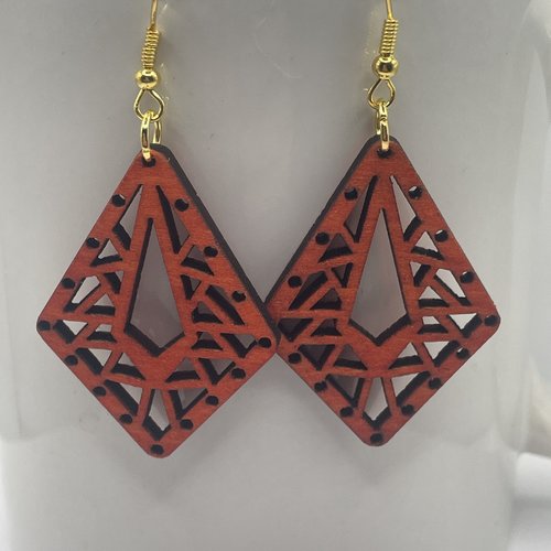 Boucles d’oreilles pendantes en bois
