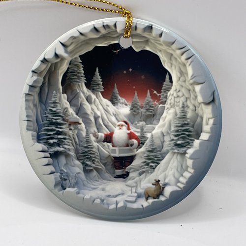 Décoration de noël,suspension « boule » de noël en céramique