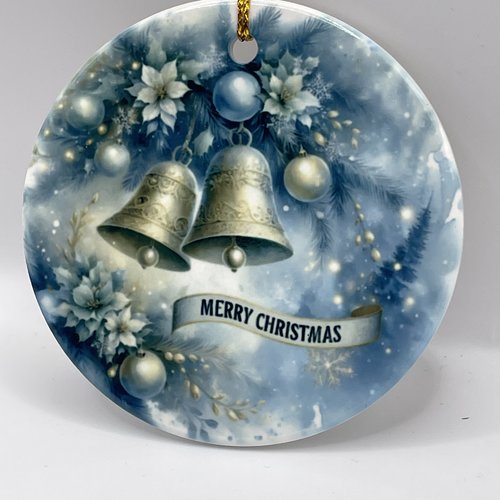 Décoration de noël,suspension « boule » de noël en céramique