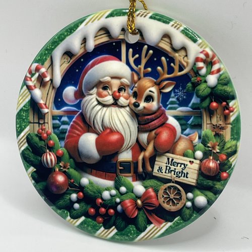 Décoration de noël,suspension « boule » de noël en céramique