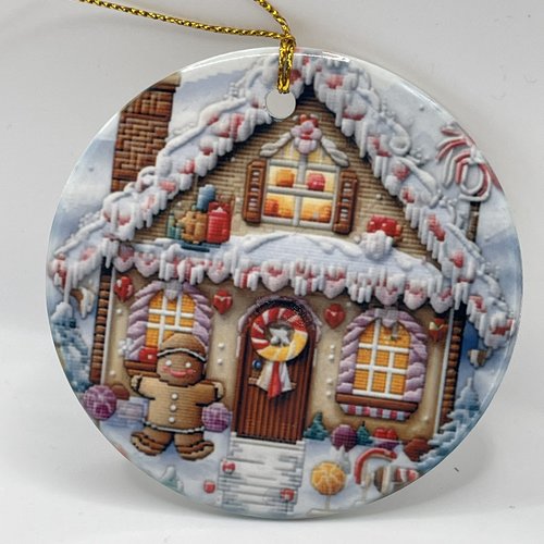 Décoration de noël,suspension « boule » de noël en céramique