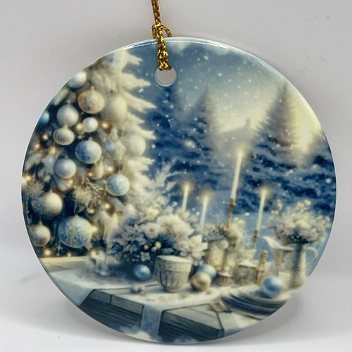 Décoration de noël,suspension « boule » de noël en céramique