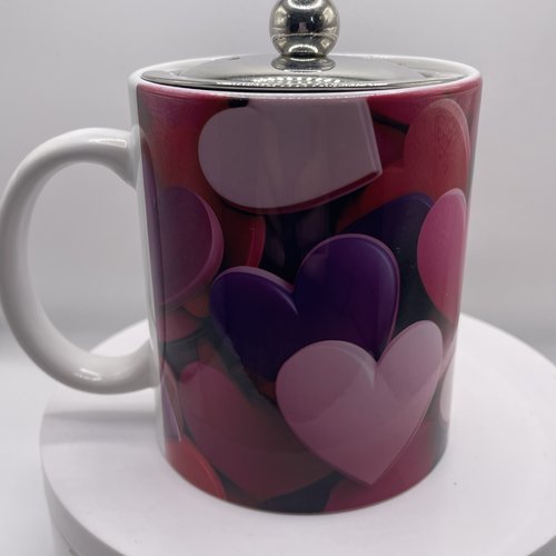 Mug saint valentin cœurs multicolores