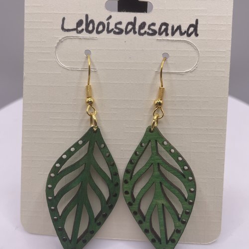 Boucles d’oreilles pendantes en bois