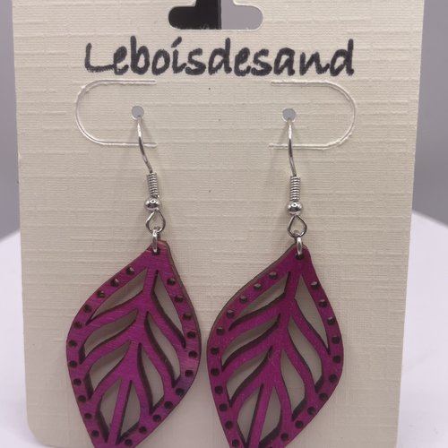 Boucles d’oreilles pendantes en bois