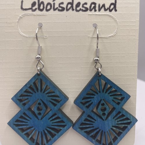 Boucles d’oreilles pendantes en bois