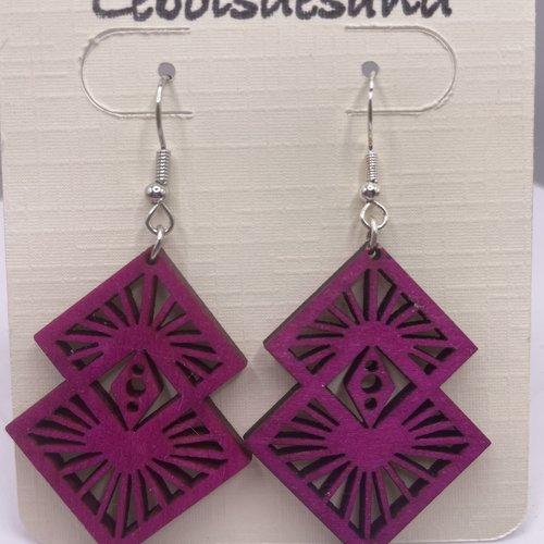 Boucles d’oreilles pendantes en bois