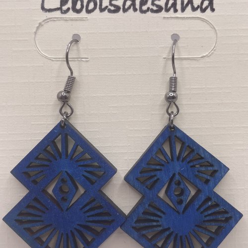 Boucles d’oreilles pendantes en bois