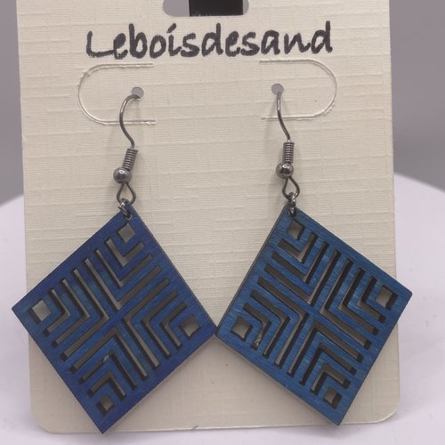Boucles d’oreilles pendantes en bois