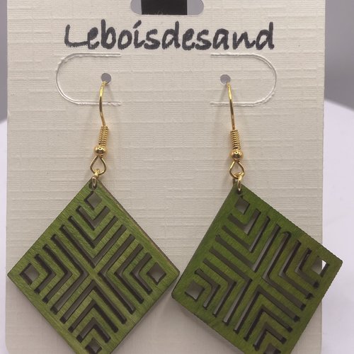 Boucles d’oreilles pendantes en bois