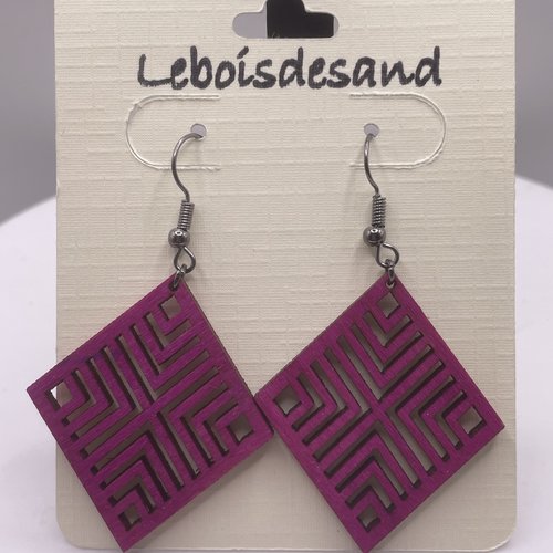 Boucles d’oreilles pendantes en bois
