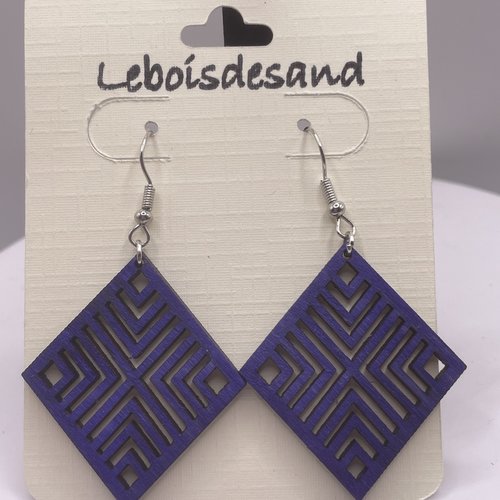Boucles d’oreilles pendantes en bois