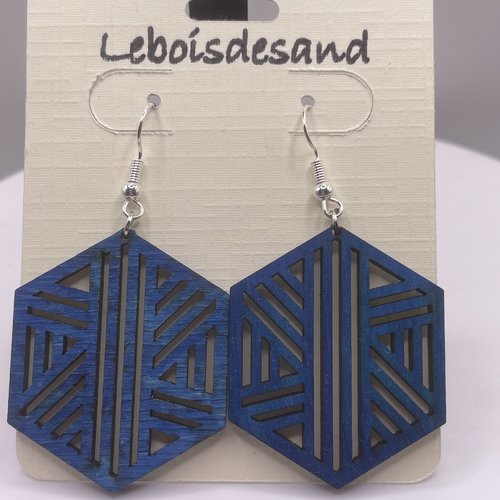Boucles d’oreilles pendantes en bois