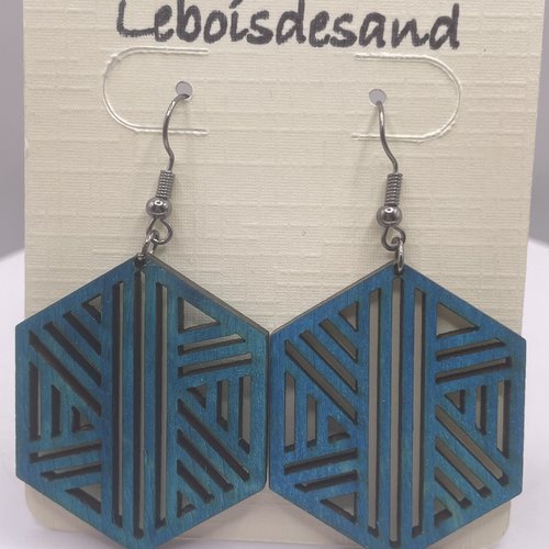 Boucles d’oreilles pendantes en bois