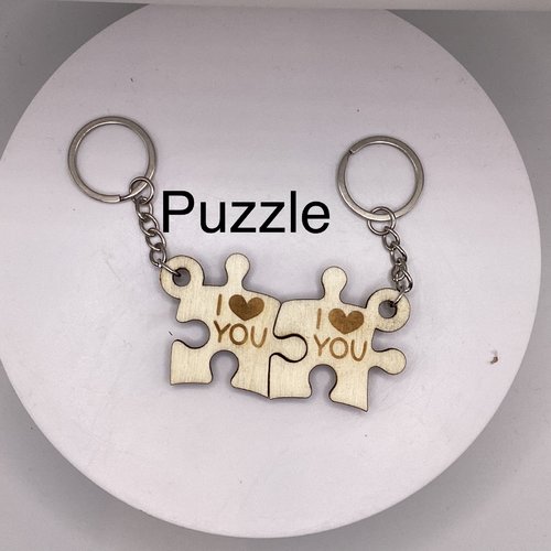 Porte clés en bois puzzle