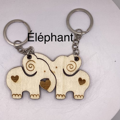 Porte clés en bois éléphant
