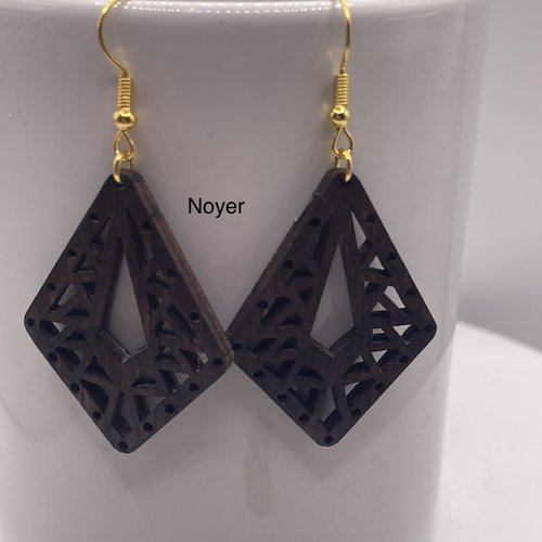 Boucles d’oreilles pendantes en bois