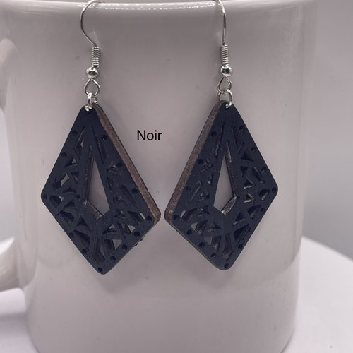 Boucles d’oreilles pendantes en bois