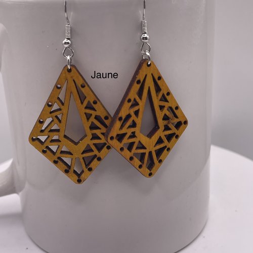 Boucles d’oreilles pendantes en bois