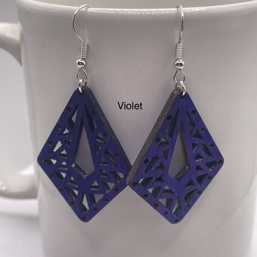 Boucles d’oreilles pendantes en bois