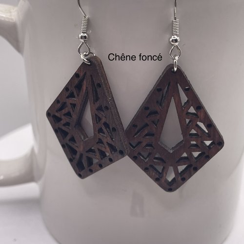 Boucles d’oreilles pendantes en bois