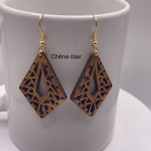 Boucles d’oreilles pendantes en bois