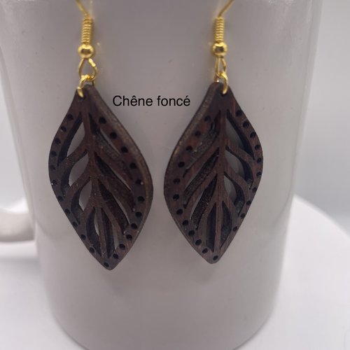Boucles d’oreilles pendantes en bois